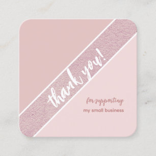 Soft Pink Thank You Small Business Card