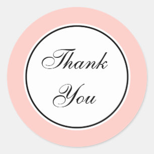 Soft Pink Thank You Stickers