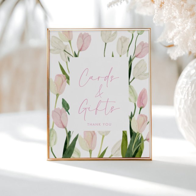Soft Pink Tulip Bridal Shower Cards and Gifts Poster (Creator Uploaded)