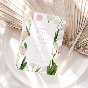 Soft Pink Tulip Bridal Shower Invitation