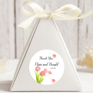 Soft Pink Tulips Classic Round Sticker