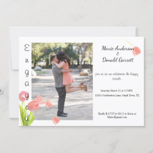 Soft Pink Tulips Engagement Announcement