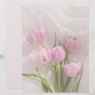 Soft pink tulips scrapbook paper