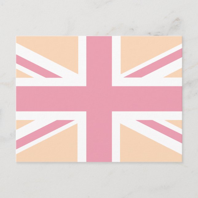 soft pink Union Jack British(UK) Flag Postcard (Front)