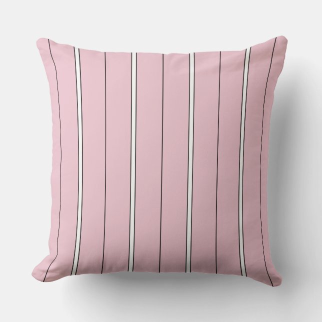 Soft Pink Vertical Stripe Pattern Minimal Cushion (Front)