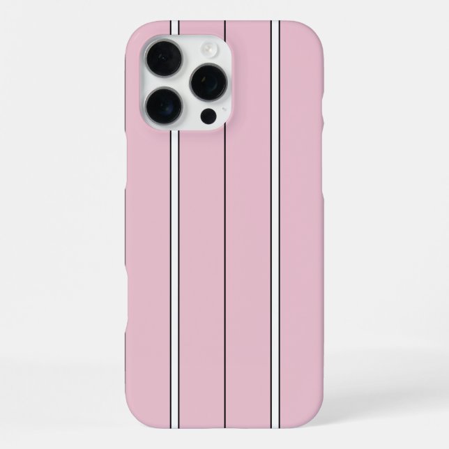Soft Pink Vertical Stripe Pattern Minimal iPhone Case (Back)