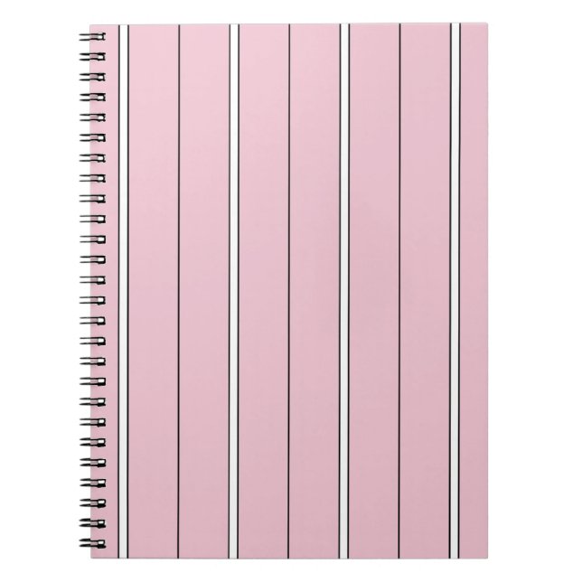 Soft Pink Vertical Stripe Pattern Minimal Notebook (Front)