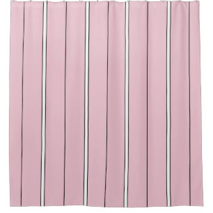 Soft Pink Vertical Stripe Pattern Minimal Shower Curtain