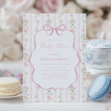 Soft Pink Vintage Floral Baby Shower