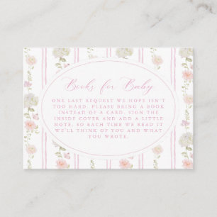 Soft Pink Vintage Floral Books for Baby Enclosure Card