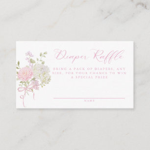 Soft Pink Vintage Floral Diaper Raffle Enclosure Card