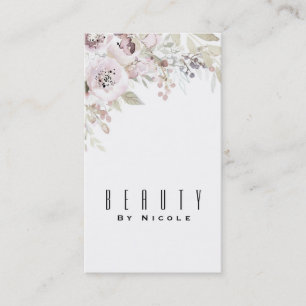 Soft Pink Watercolor Elegant Floral Modern Chic Business Card