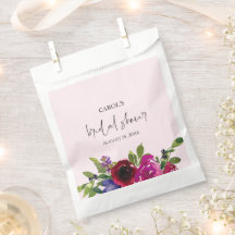Soft Pink Watercolor Floral Favour Bags