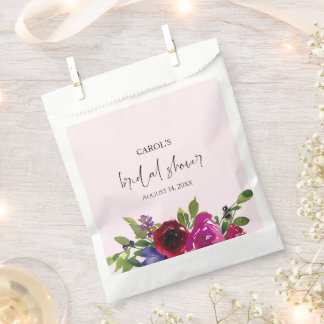 Soft Pink Watercolor Floral Favour Bags