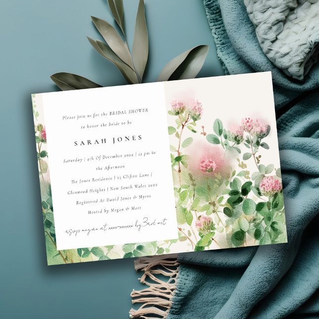 Soft Pink Watercolor Floral Garden Bridal Shower Invitation (Creator Uploaded)