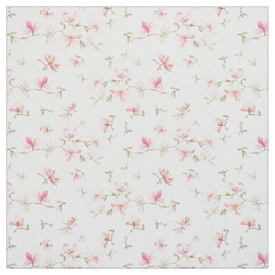 Soft Pink Watercolor Flower Pattern Fabric