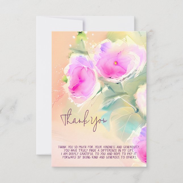 Soft Pink watercolor flowers customisable Card (Front)