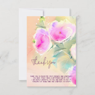 Soft Pink watercolor flowers customisable Card