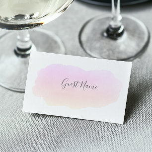 Soft pink watercolor guest name place card