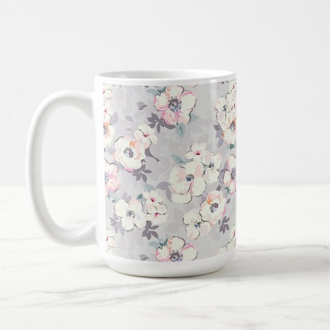 Soft Pink Watercolor Pattern Coffee Mug (Left)