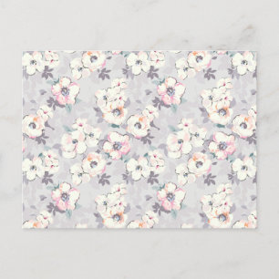 Soft Pink Watercolor Pattern Holiday Postcard