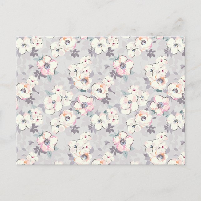 Soft Pink Watercolor Pattern Holiday Postcard (Front)