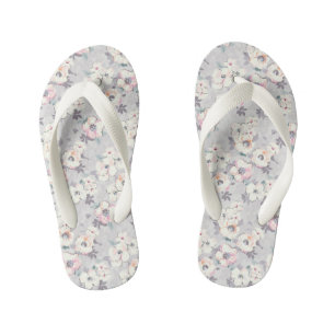 Soft Pink Watercolor Pattern Kid's Jandals