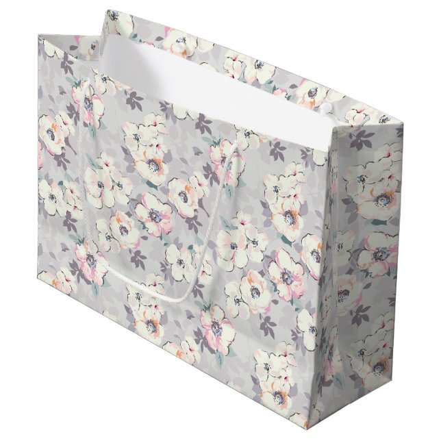 Soft Pink Watercolor Pattern Large Gift Bag (Front Angled)