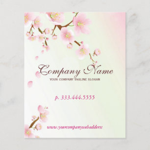 Soft Pink & White Floral Blossom Natural Spa Flyer