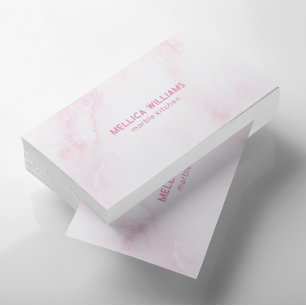 Soft Pink & White Marble Stone background Business Card