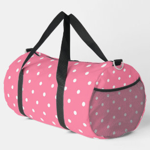 Soft Pink & White Polka Dots Duffle Bag
