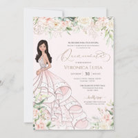 Soft Pink & White Roses Elegant Luxury Quinceanera