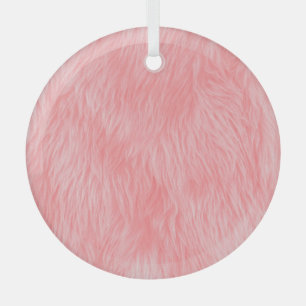 Soft Pink Wool Fur Texture Glass Tree Decoration
