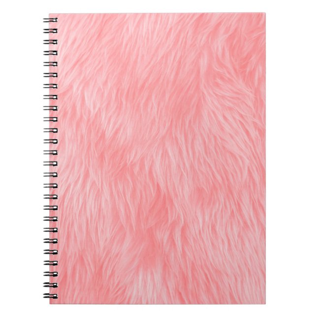 Soft Pink Wool Fur Texture Notebook (Front)
