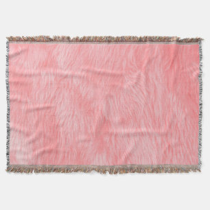 Soft Pink Wool Fur Texture Throw Blanket