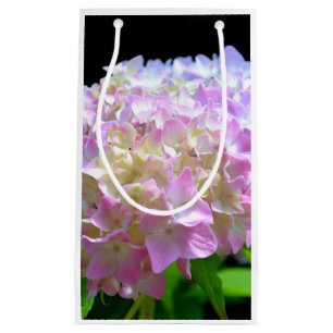Soft pink yellow purple hydrangeas flowers small gift bag