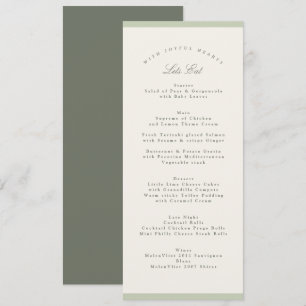 Soft Pistachio Garden Wedding Menu