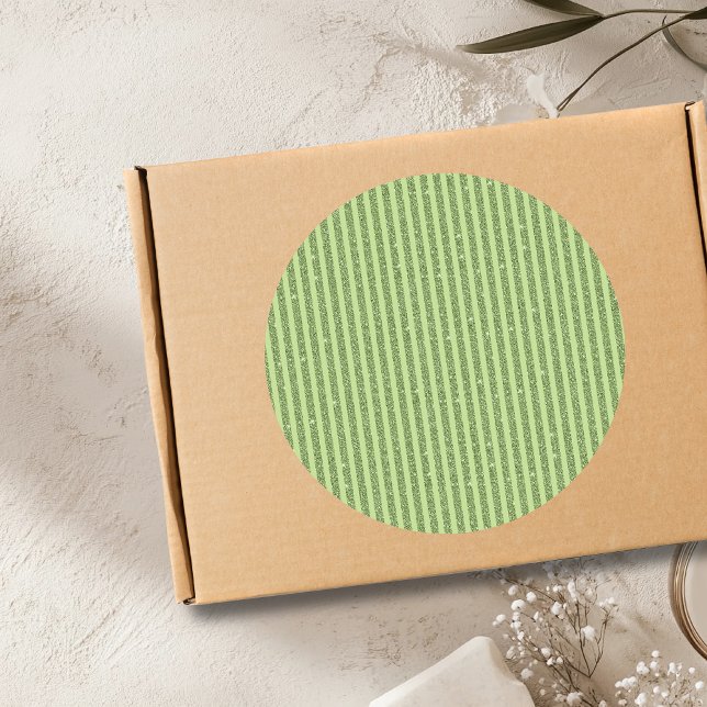 Soft Pistachio Glitter Style Minimal Pattern Classic Round Sticker (Creator Uploaded)