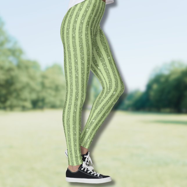 Soft Pistachio Glitter Style Minimal Pattern Leggings (Creator Uploaded)