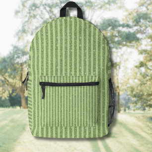Soft Pistachio Glitter Style Minimal Pattern Printed Backpack