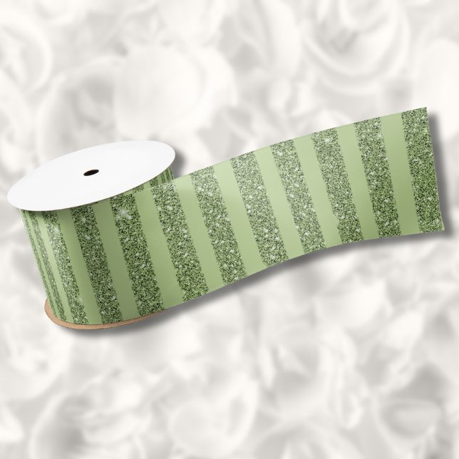 Soft Pistachio Glitter Style Minimal Pattern Satin Ribbon (Creator Uploaded)