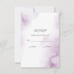 Soft Plum Mauve Watercolor Abstract Frame RSVP Card