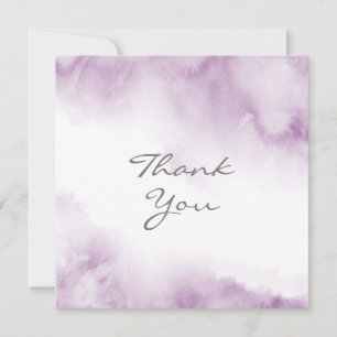 Soft Plum Mauve Watercolor Abstract Frame Thank You Card