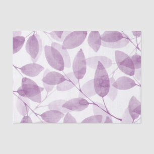 Soft Plum Watercolor Leaves Tissue Paper
