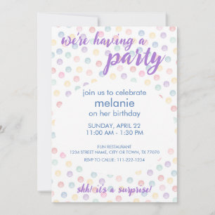 Soft Polka Dots - Any Occasion Party Invitation