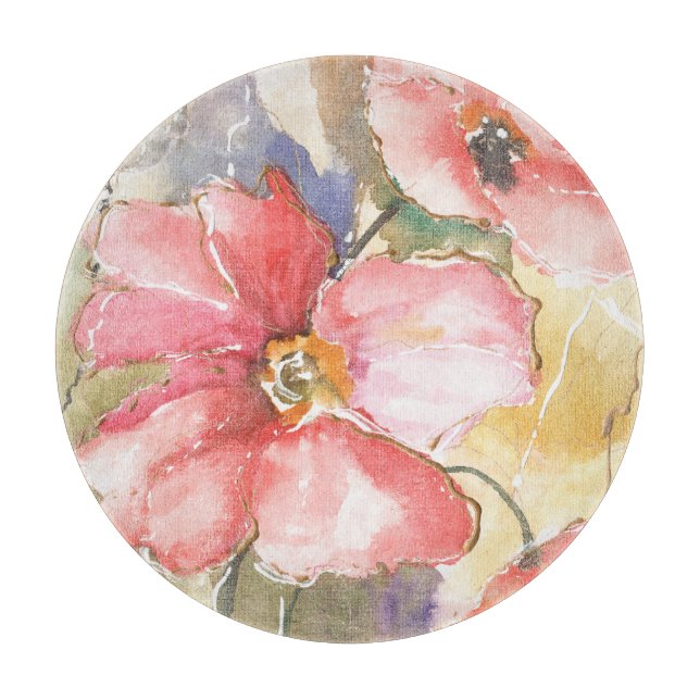 Soft Poppies I Cutting Board (Front)