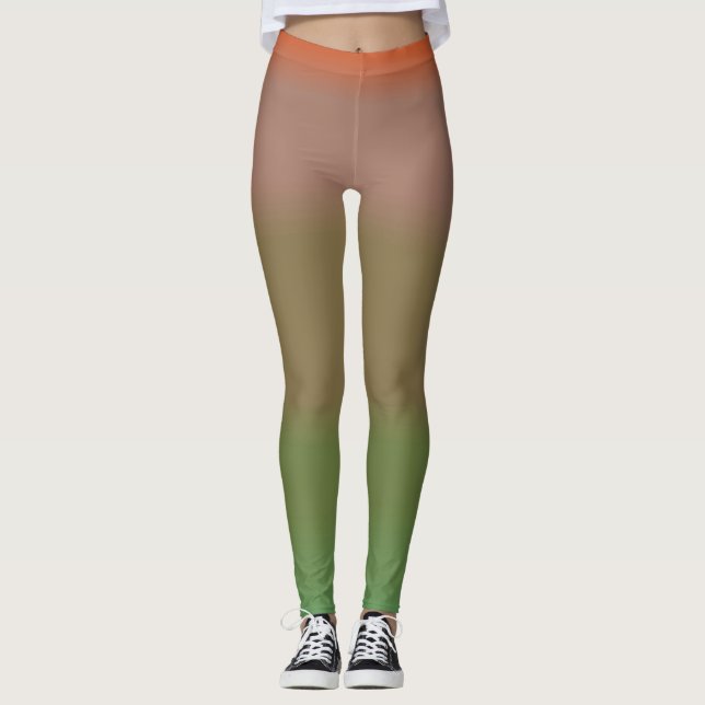 Soft Pretty Orange Blended Colour Leggings (Front)