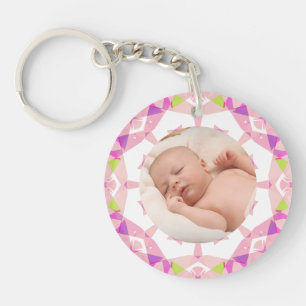 Soft Pretty Pastels Custom Photo Mother’s Day Mum Key Ring