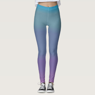Soft Pretty Turquoise Blended Color Leggings