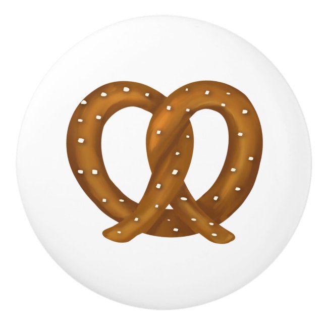 Soft Pretzel Quirky Cute Hardware Ceramic Knob (Front)